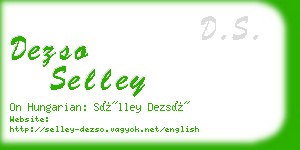 dezso selley business card